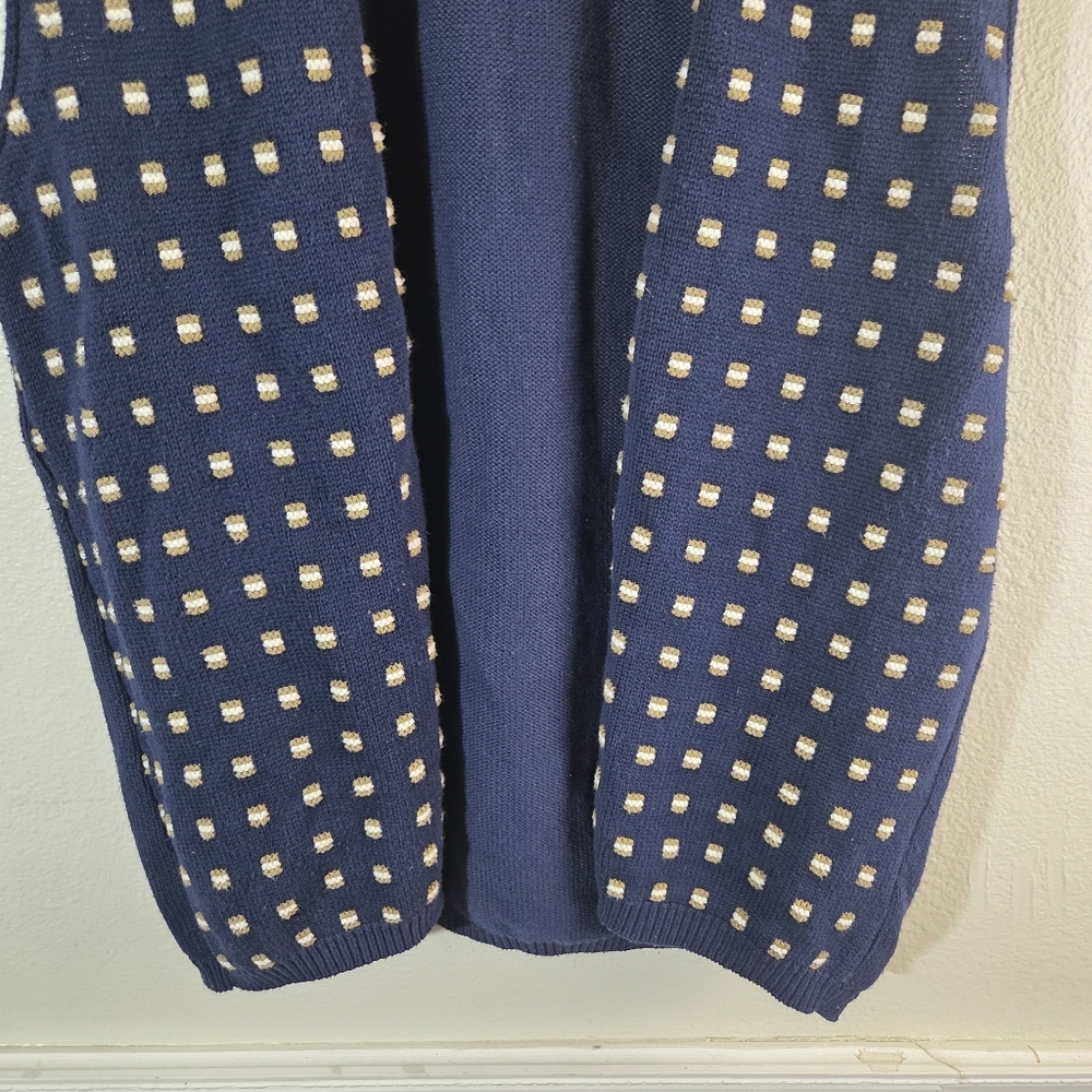 Men’s Vintage Adirondack Navy Knit Sweater Vest Geometric Size Medium - Picture 8 of 10